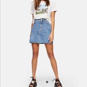 Like new Topshop denim moto mini skirt